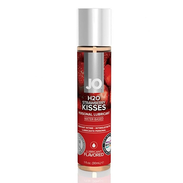 Съедобная смазка со вкусом клубники «JO H2O Strawberry Kisses», 30 мл