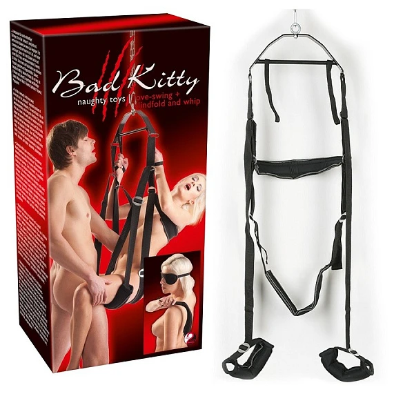 Качели для секса «Bad Kitty Schaukel» с маской и плеткой