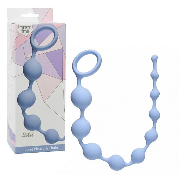 Анальная цепочка «Long Pleasure Chain», голубая