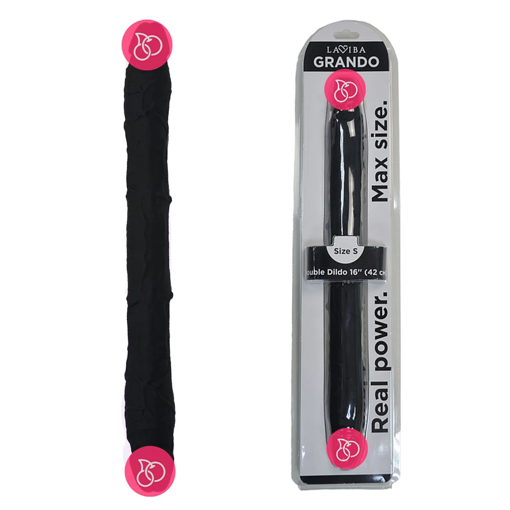 Фаллоимитатор двухстороний LaViba Grando 16'', черный