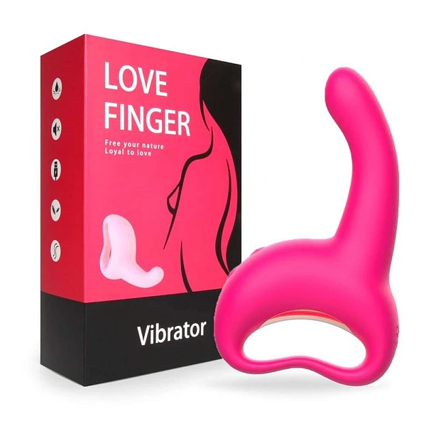 Универсальный вибромассажер "Love finger" с пульсацией, розовый