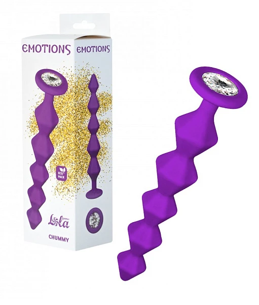 Анальная цепочка с кристаллом «Chummy Emotions Purple»