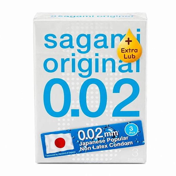 Полиуретановые презервативы «SAGAMI Original 0.02 EXTRA LUB» №3