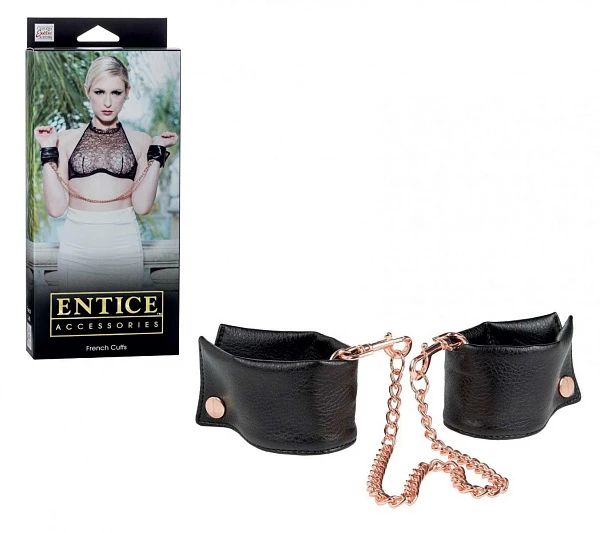 Мягкие наручники «Entice French Cuffs» с цепочкой