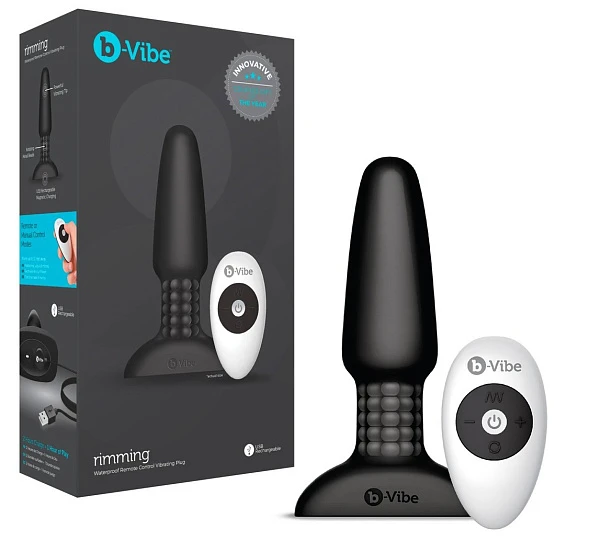 Анальная пробка «Rimming Plug» с римминг эффектом, черная