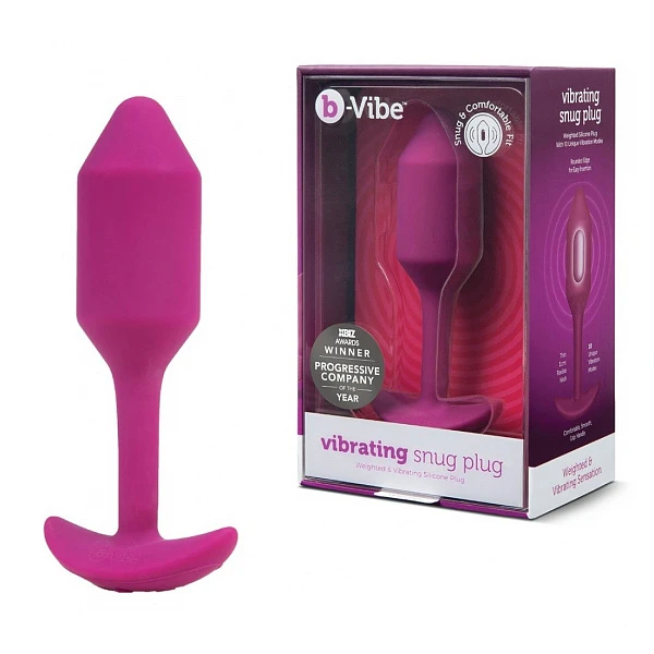 Пробка для ношения с вибрацией «B-vibe Vibrating Snug Plug 2», розовая