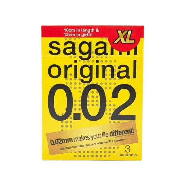 Полиуретановые презервативы «SAGAMI Original 0.02», размер XL, №3