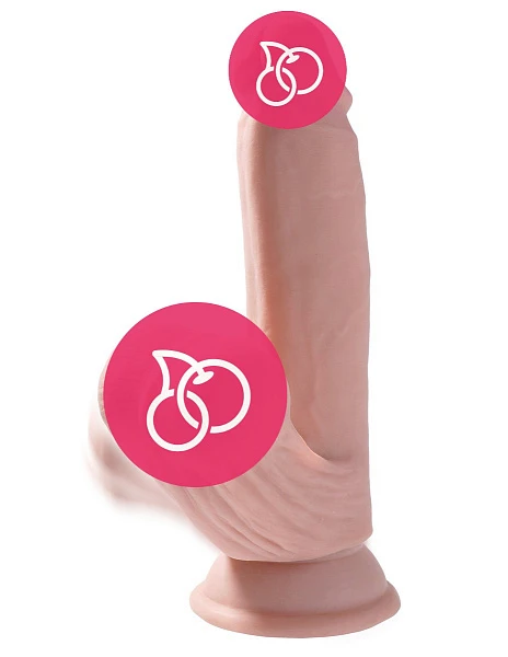 Фаллоимитатор на присоске King Cock Plus 8 Triple Density с подвижной мошонкой