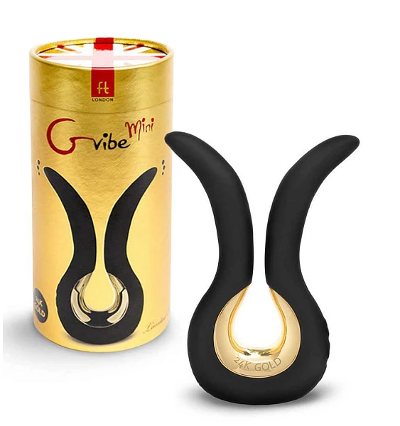 Анатомический вибромассажер c 24K золотом «GVibe Mini Gold»