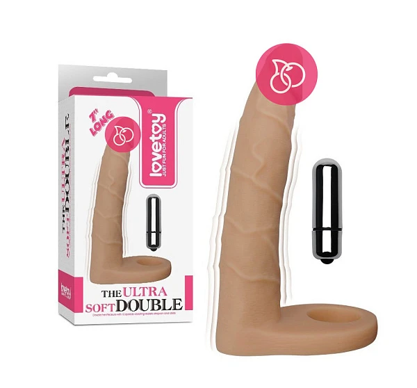 Насадка для двойного проникновения с вибрацией «The Ultra Soft Double» 15,8 см