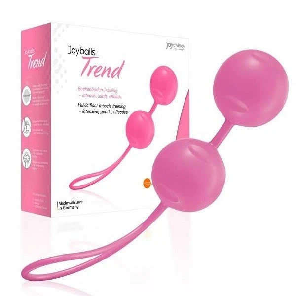 Вагинальные шарики со смещенным центром тяжести «Joyballs Trend», розовые матовые