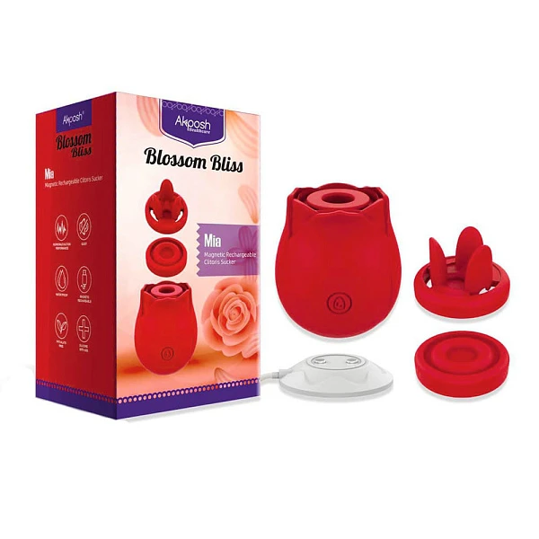 Вакуумно-волновой стимулятор «Blossom Bliss» со сменными насадками