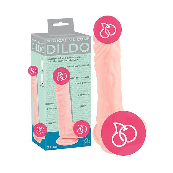 Реалистичный фаллоимитатор «Medical Silicone Dildo», 21 см