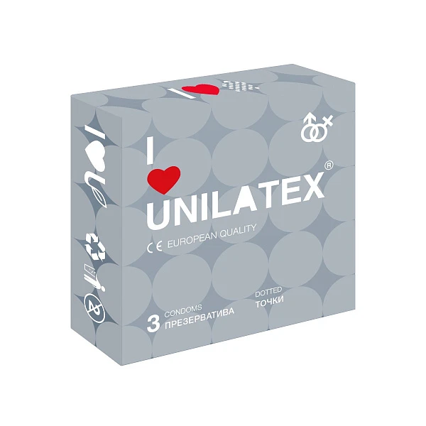 Презервативы UNILATEX Dotted с точками 3 шт.