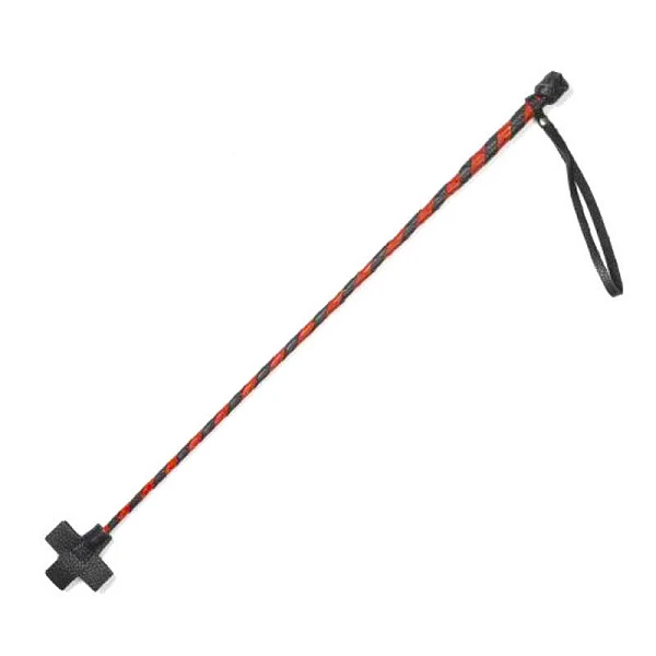 Плетеный стек «Крест», черно-красный