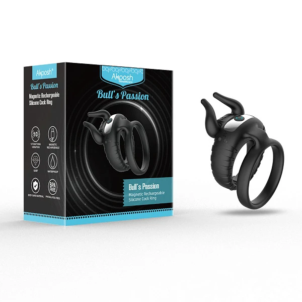 Эрекционное виброкольцо «Bull's Passion» с подхватом мошонки