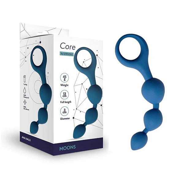 Анальные шарики «Moons», синие