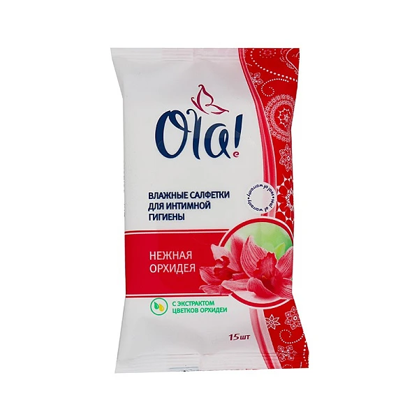Влажные салфетки для интимной гигиены «OLA Нежная орхидея», 15 шт