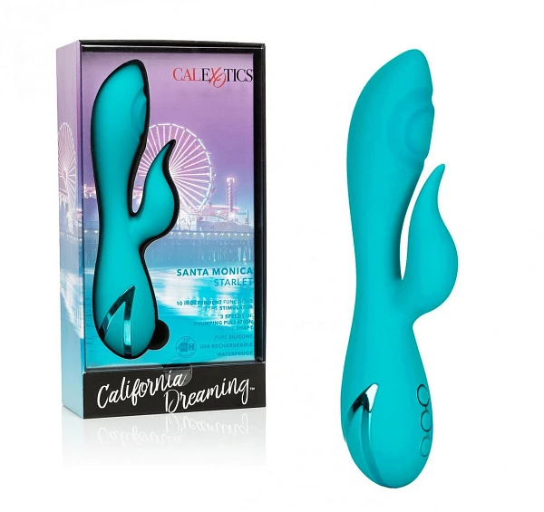 Вибромассажер-кролик «Santa Monica Starlet» с функцией пульсации