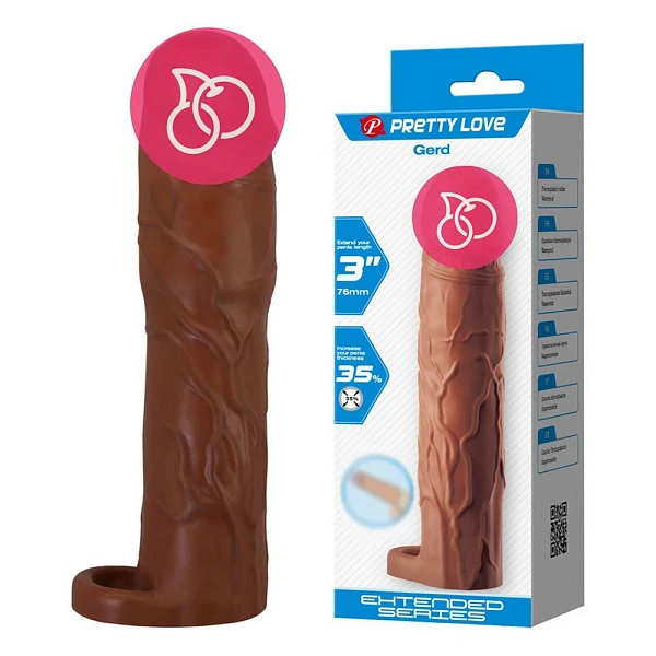 Насадка-удлинитель с подхватом мошонки «Gerd», мулат