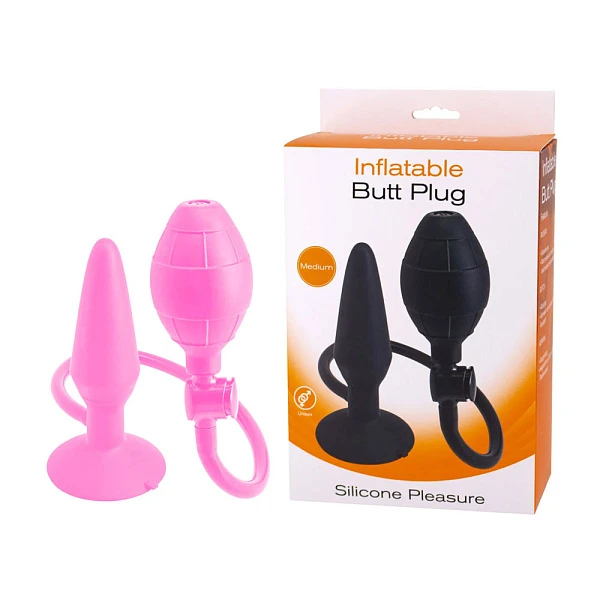 Анальная пробка с расширением «Inflatable S», розовая