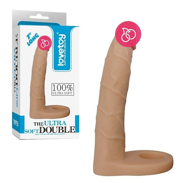 Насадка на член «The Ultra Soft Double 7» для двойного проникновения