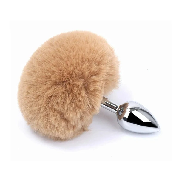 Анальная пробка «Hot Sparks» с хвостиком, светло-коричневый