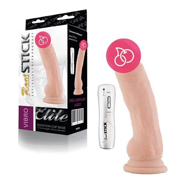 Реалистичный вибратор «RealStick Elite Vibro», 17 см
