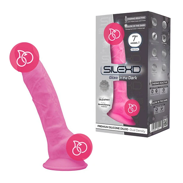 Фаллоимитатор на присоске «SileXD Model 1» 7", светящийся