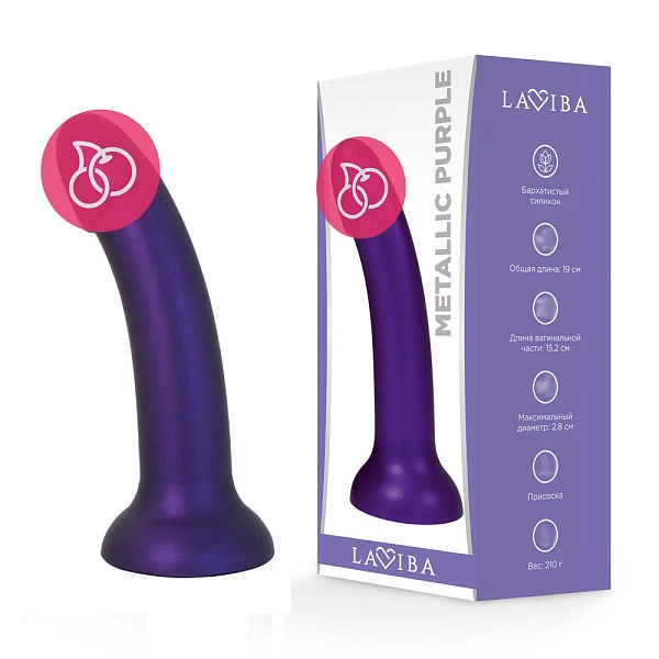 Фаллоимитатор «LaViba Metallic Purple» на присоске