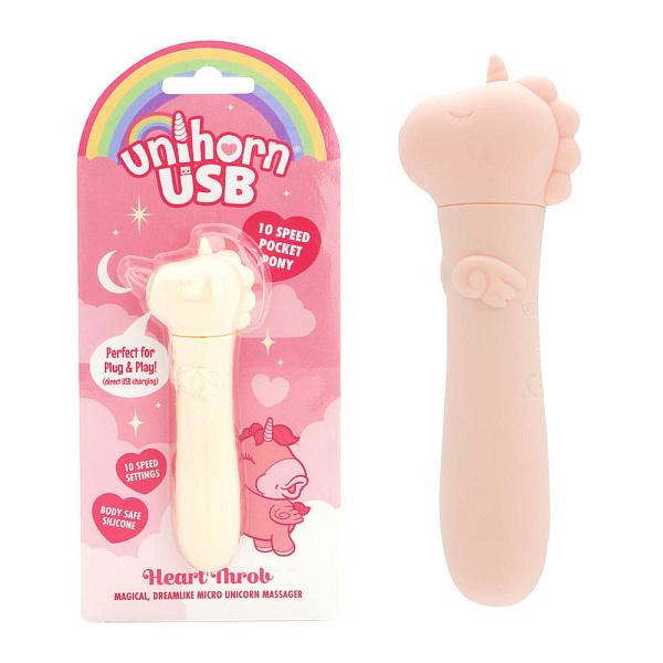 Вибропуля «Heart Throb USB», светло-розовая