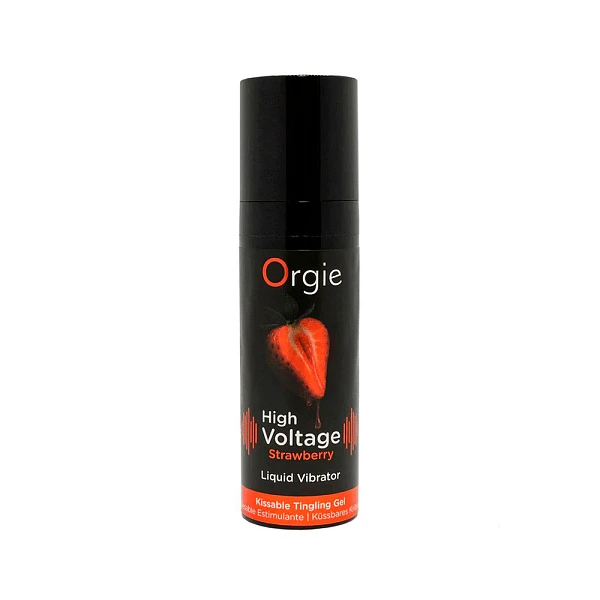 Гель для массажа «High Voltage Strawberry» с усиленным эффектом вибрации, клубника, 15 мл
