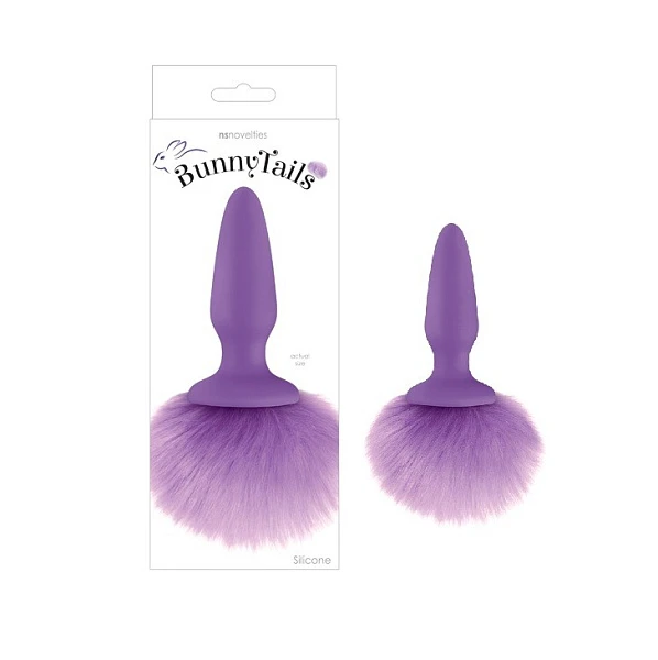 Анальная пробка с фиолетовым заячьим хвостом «Bunny Tails»