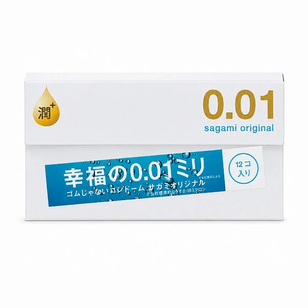 Полиуретановые презервативы «SAGAMI Original 0.01 EXTRA LUB» №12