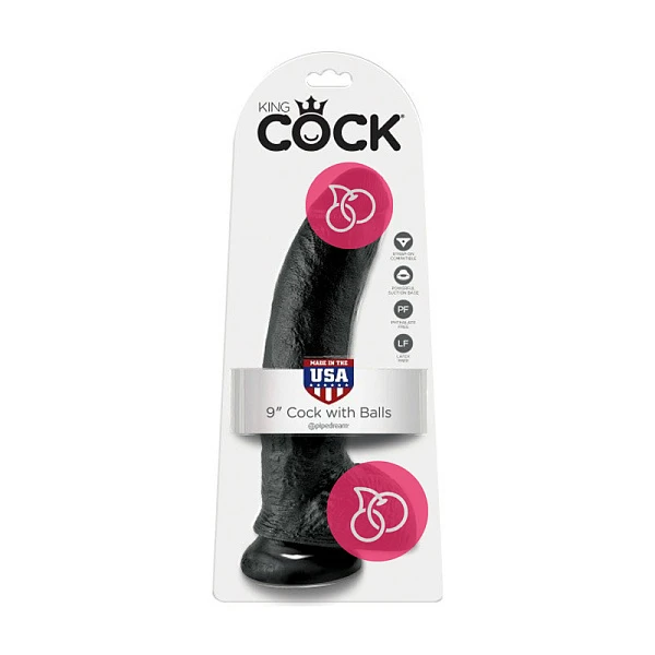 Фаллоимитатор «Cock with Balls - 9 Black»