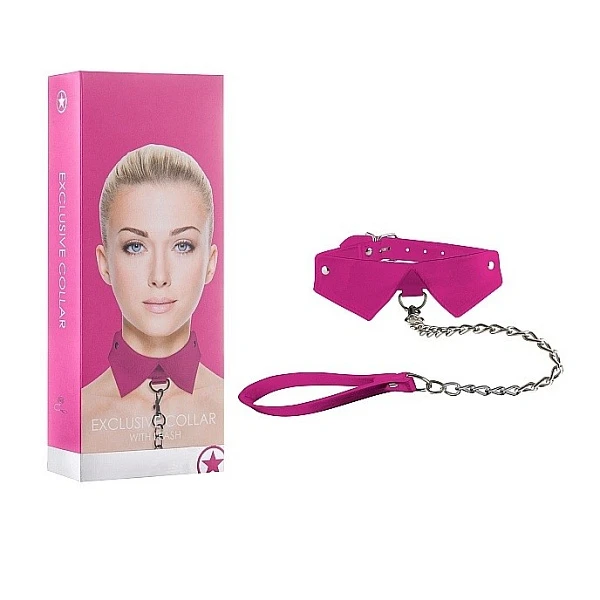 Ошейник-воротник с поводком «OUCH! Pink»