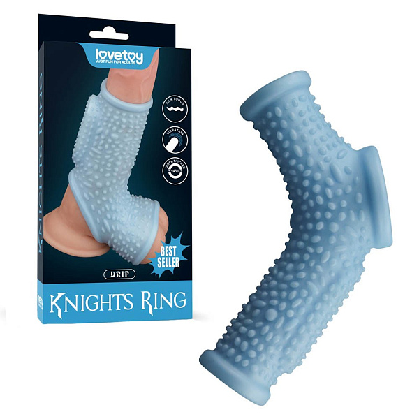 Насадка на член «Vibrating Drip Knights Ring with Scrotum Sleeve»