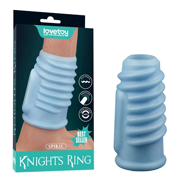 Насадка на член «Vibrating Spiral Knights Ring» с вибрацией и рельефом