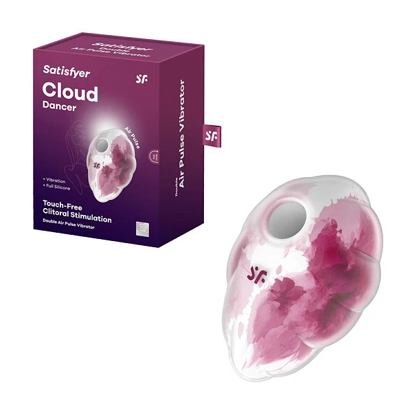 Вакуумно-волновой вибростимулятор «Cloud Dancer», бордовый