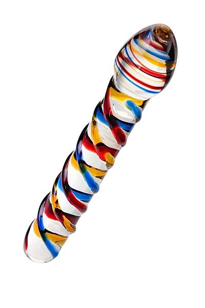 Разноцветный фаллоимитатор из стекла «SEXUS», 19.5 см