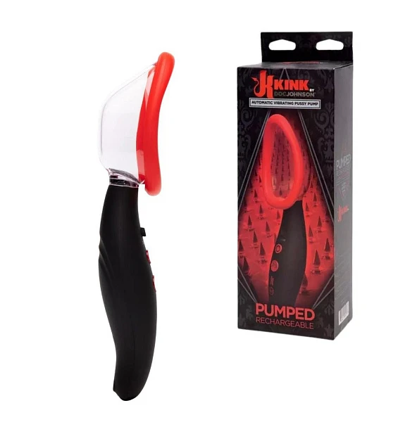 Автоматическая вагинальная помпа с вибрацией «Automatic Vibrating Pussy Pump», черно-красная
