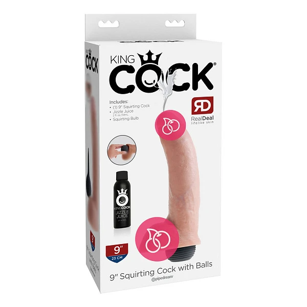 Фаллоимитатор с семяизвержением «King Cock - Squirting Cock with Balls - 9»