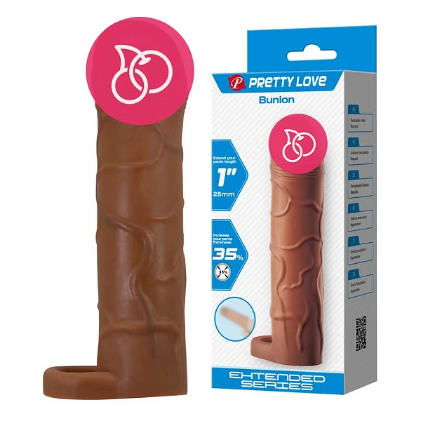 Насадка-удлинитель с подхватом мошонки «Bunion», мулат