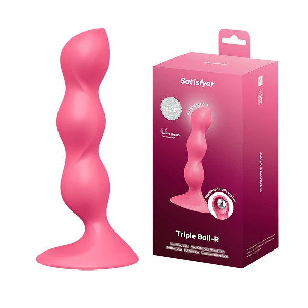 Стимулятор «Triple Ball-R» с утяжеляющими шариками, красный