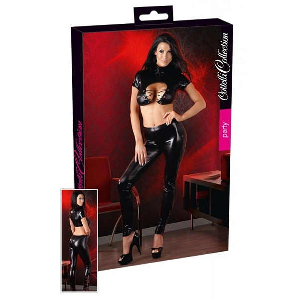 Лаковый комплект, топ и брюки «Cottelli Collection Party», M