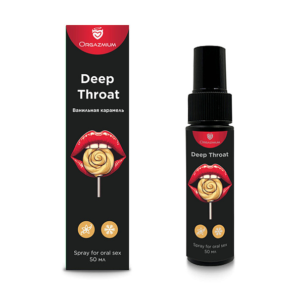 Спрей для орального секса «Deep Throat» со вкусом ванильной карамели, 50 мл