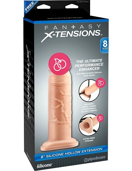 Фаллопротез «Fantasy X-tensions 8" Silicone Hollow Extension»