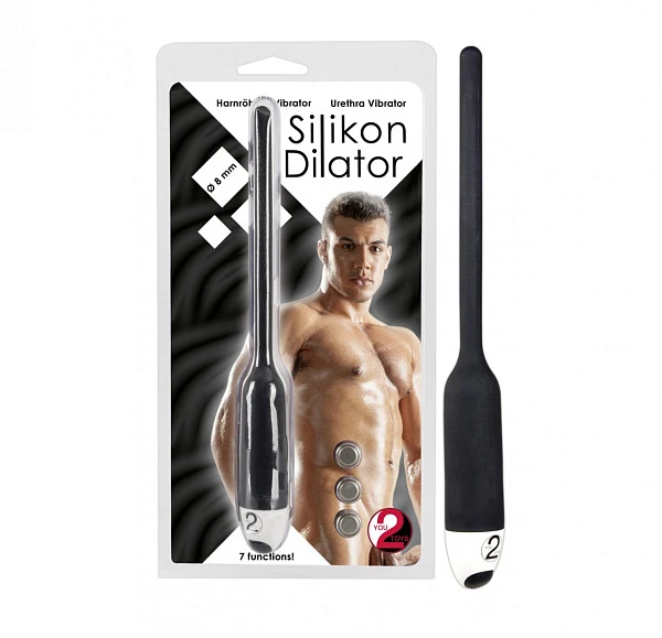 Вибромассажёр уретры «Dilator Black», 8 мм