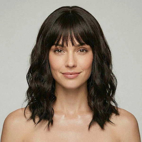 Парик-каре Брюнетки, волнистый с челкой