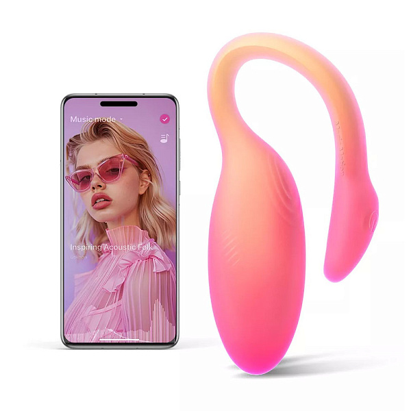 Умный вибрoстимулятор «Flamingo Max» с управлением через приложение, оранжевый